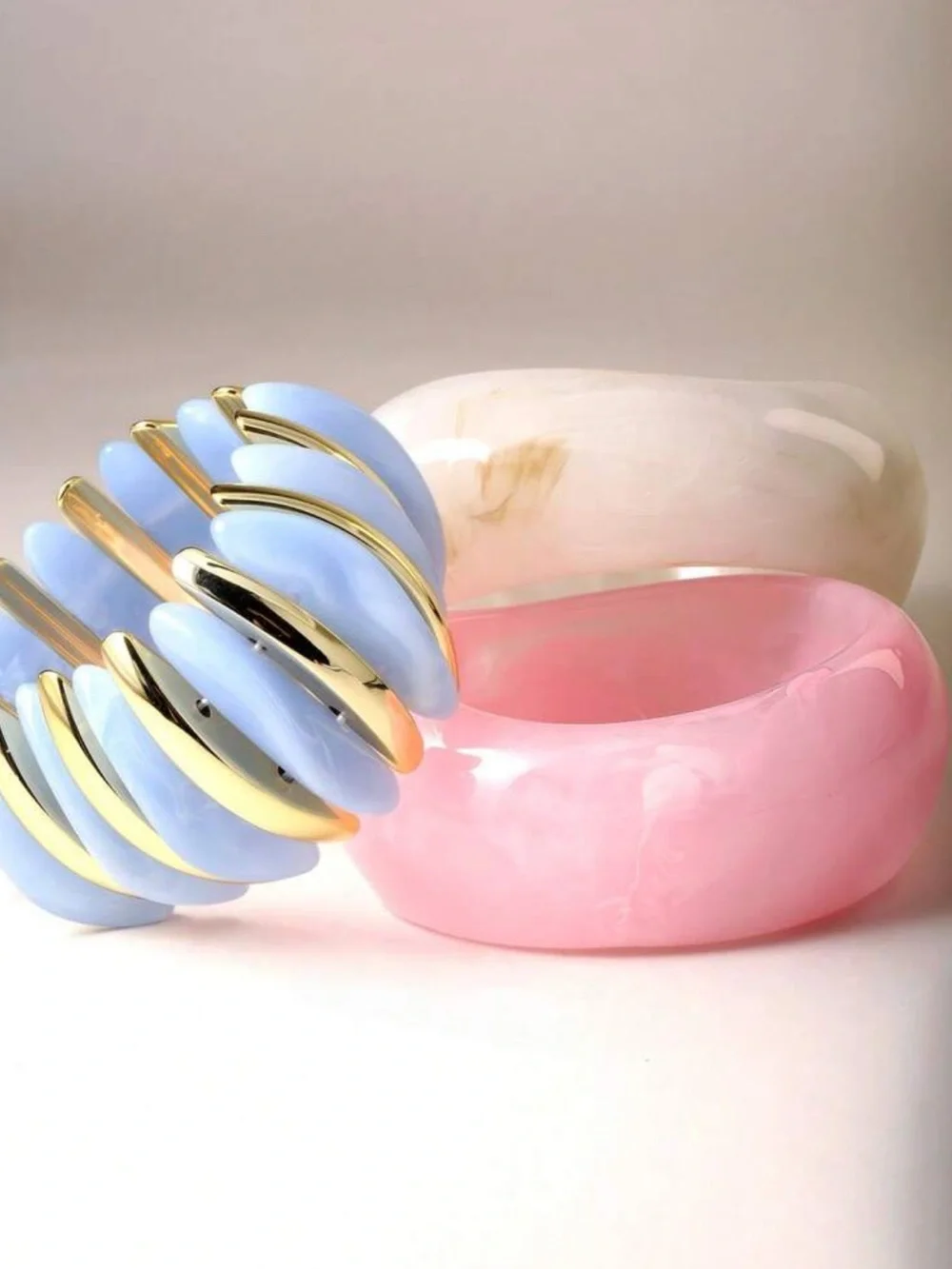 Chunky Marbled Resin Bangle Bracelet N2285